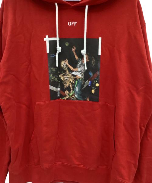 OFFWHITE（オフホワイト）OFFWHITE (オフホワイト) PASCAL PRINT SLIM HOODIE レッド サイズ:XXLの古着・服飾アイテム