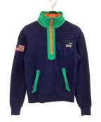 POLO RALPH LAURENポロ・ラルフローレン）の古着「ハーフジップスウェット」｜ネイビー×グリーン