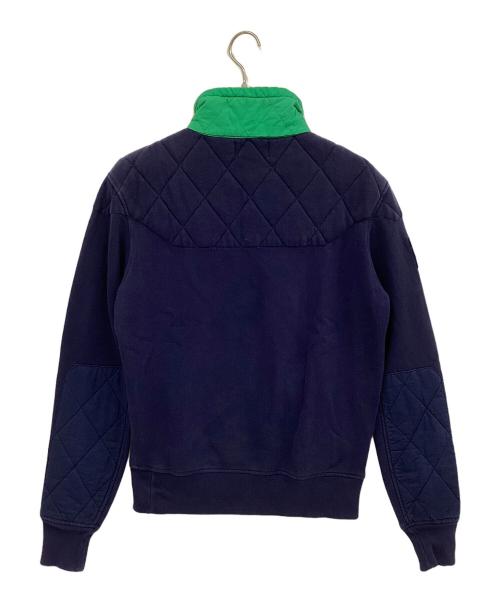 POLO RALPH LAUREN（ポロ・ラルフローレン）POLO RALPH LAUREN (ポロ・ラルフローレン) ハーフジップスウェット ネイビー×グリーン サイズ:Ｓの古着・服飾アイテム