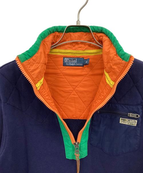 POLO RALPH LAUREN（ポロ・ラルフローレン）POLO RALPH LAUREN (ポロ・ラルフローレン) ハーフジップスウェット ネイビー×グリーン サイズ:Ｓの古着・服飾アイテム