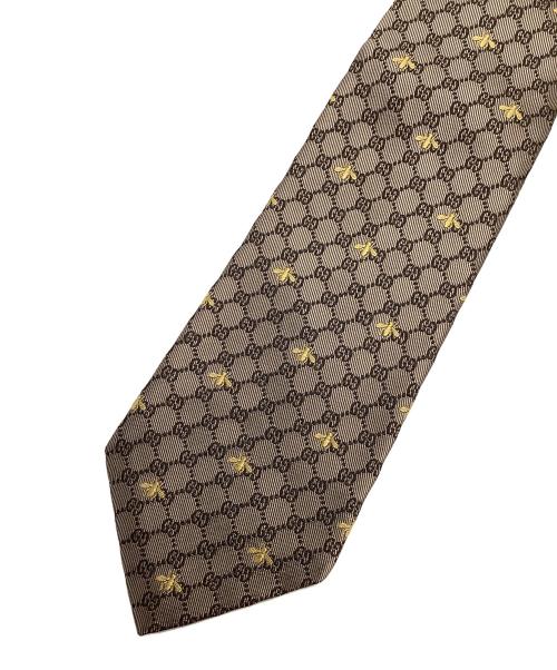 GUCCI（グッチ）GUCCI (グッチ) グッチ/ネクタイ ブラウン×ゴールド サイズ:148×7cmの古着・服飾アイテム
