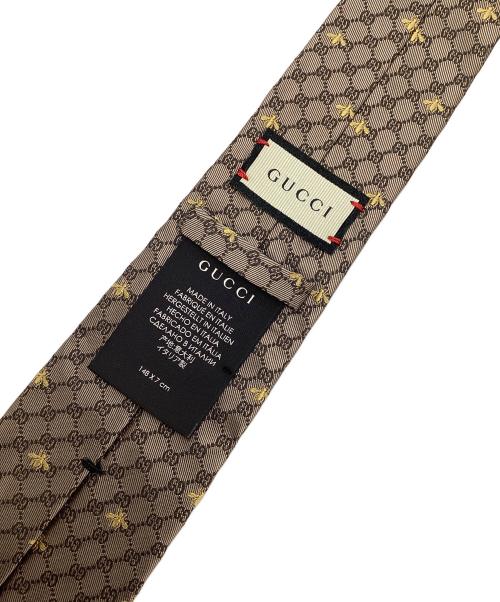 GUCCI（グッチ）GUCCI (グッチ) グッチ/ネクタイ ブラウン×ゴールド サイズ:148×7cmの古着・服飾アイテム