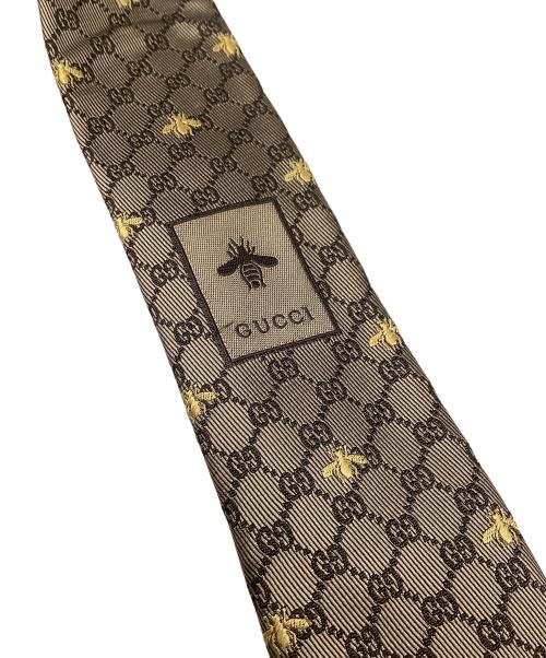 GUCCI（グッチ）GUCCI (グッチ) グッチ/ネクタイ ブラウン×ゴールド サイズ:148×7cmの古着・服飾アイテム