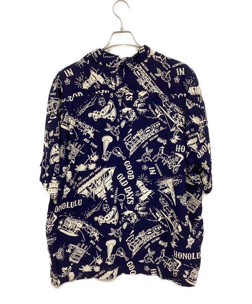 Sun Surf（サンサーフ）Sun Surf (サンサーフ) アロハシャツ ホワイト×ネイビー サイズ:XXLの古着・服飾アイテム