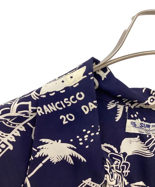 Sun Surf（サンサーフ）Sun Surf (サンサーフ) アロハシャツ ホワイト×ネイビー サイズ:XXLの古着・服飾アイテム