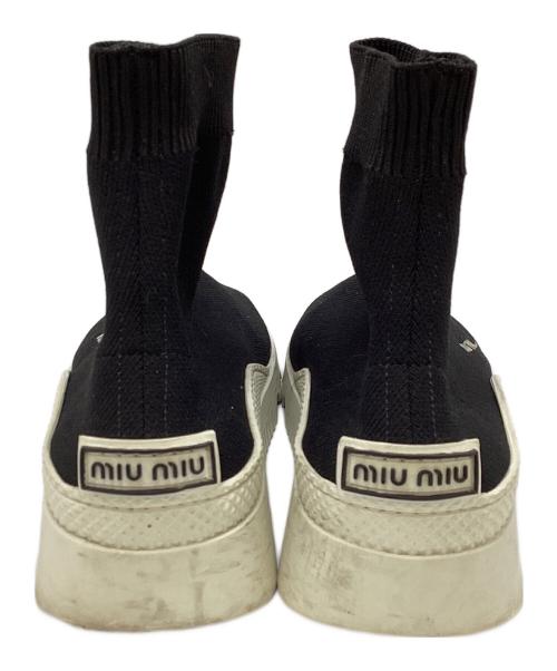 MIU MIU（ミュウミュウ）MIU MIU (ミュウミュウ) ソックススニーカー ブラック×ホワイト サイズ:35の古着・服飾アイテム