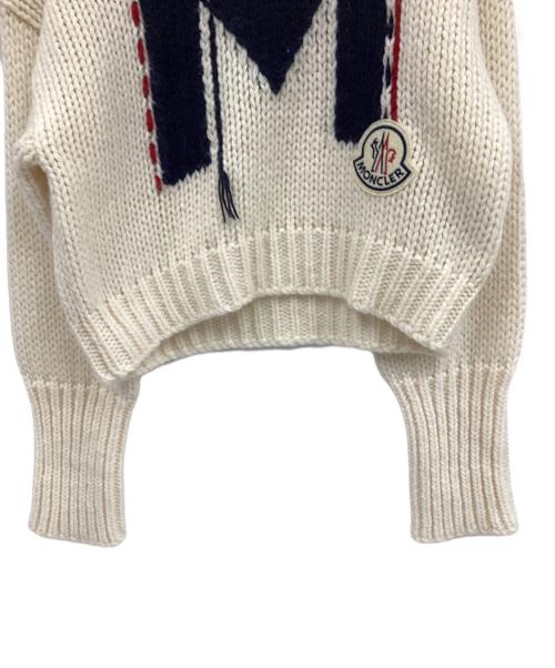 MONCLER（モンクレール）MONCLER (モンクレール) 厚手ニット ホワイト サイズ:Ｓの古着・服飾アイテム