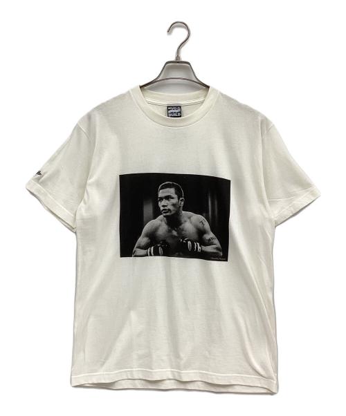 BUILD BUILD（BUILD BUILD）BUILD BUILD (BUILD BUILD) 半袖カットソー ホワイト×ブラック サイズ:Lの古着・服飾アイテム