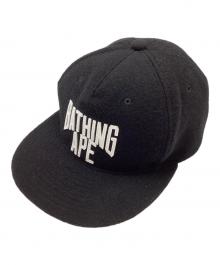 A BATHING APE（アベイシングエイプ）の古着「ロゴ柄キャップ」｜ブラック×ホワイト