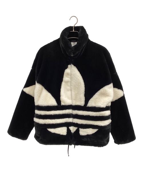 adidas（アディダス）adidas (アディダス) ファージャケット ブラック×ホワイト サイズ:Lの古着・服飾アイテム