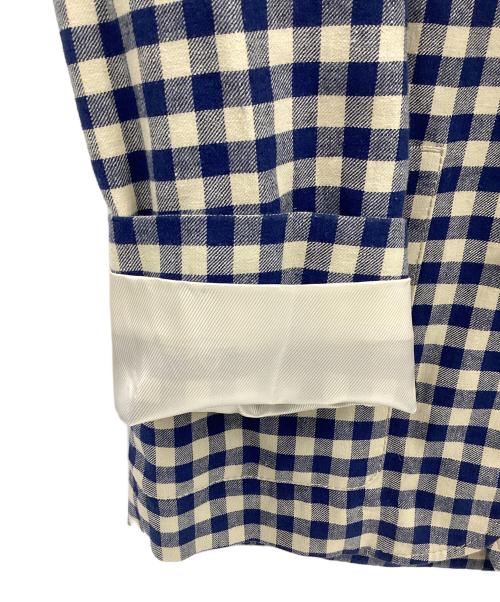 GUCCI（グッチ）GUCCI (グッチ) テーラードジャケット ブルー×ベージュ サイズ:48の古着・服飾アイテム