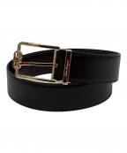 Salvatore Ferragamoサルヴァトーレ フェラガモ）の古着「サルヴァトーレ フェラガモ/レザーベルト」｜ブラック×ゴールド