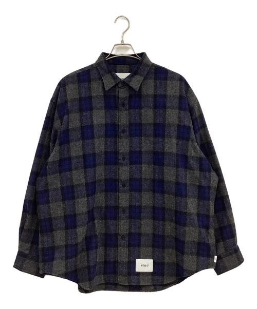 WTAPS（ダブルタップス）WTAPS (ダブルタップス) 長袖シャツ ネイビー×グレー サイズ:X04の古着・服飾アイテム