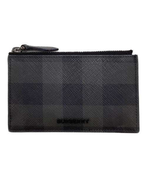 BURBERRY（バーバリー）BURBERRY (バーバリー) バーバリー/ジップカードケース/80716801 グレー×ブラックの古着・服飾アイテム