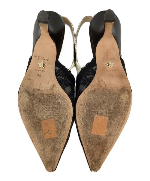 Christian Dior（クリスチャン ディオール）Christian Dior (クリスチャン ディオール) スリングバックパンプス ブラック サイズ:38の古着・服飾アイテム