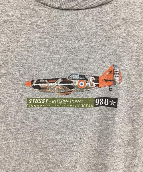 stussy（ステューシー）stussy (ステューシー) 半袖カットソー ライトグレー サイズ:Lの古着・服飾アイテム