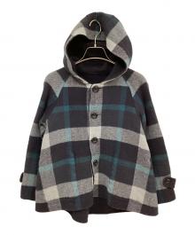 BLUE LABEL CRESTBRIDGE（ブルーレーベルクレストブリッジ）の古着「リバーシブルショートコート」｜ネイビー×ブルー
