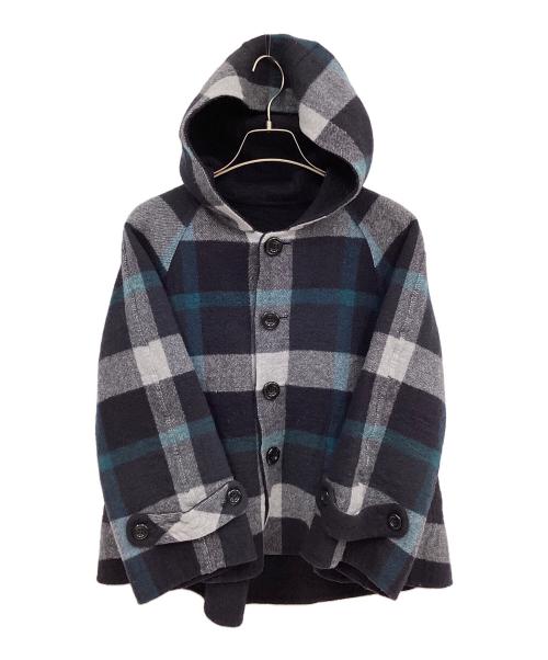 BLUE LABEL CRESTBRIDGE（ブルーレーベルクレストブリッジ）BLUE LABEL CRESTBRIDGE (ブルーレーベルクレストブリッジ) リバーシブルショートコート ネイビー×ブルー サイズ:36の古着・服飾アイテム
