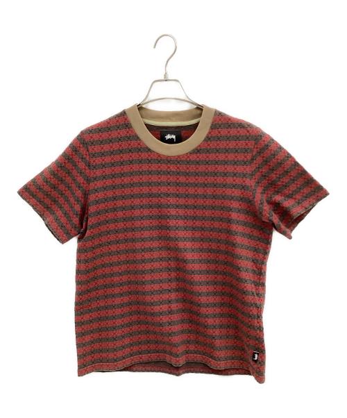 stussy（ステューシー）stussy (ステューシー) Tシャツ レッド×ブラウン サイズ:Ⅿの古着・服飾アイテム