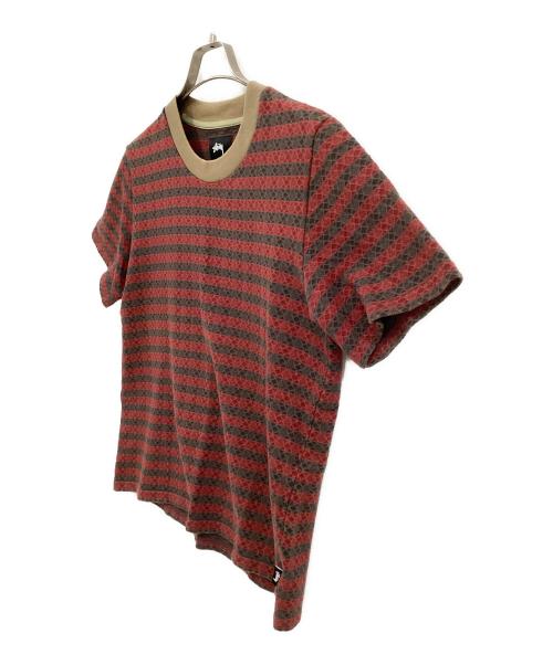 stussy（ステューシー）stussy (ステューシー) Tシャツ レッド×ブラウン サイズ:Ⅿの古着・服飾アイテム
