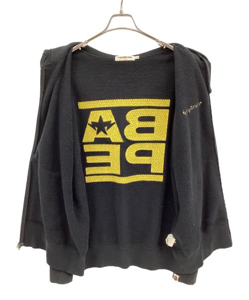 BAPE BY A BATHING APE（ベイプバイアベイシングエイプ）BAPE BY A BATHING APE (ベイプバイアベイシングエイプ) STA Logo Zip Hoodie ブラック サイズ:Lの古着・服飾アイテム