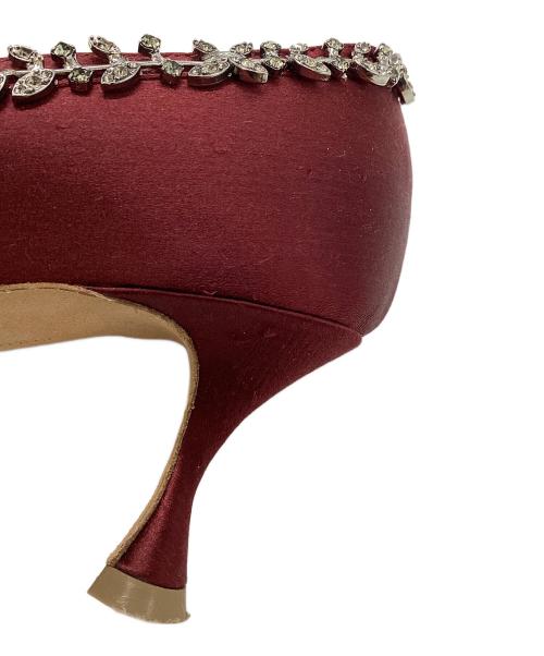 Manolo Blahnik（マノロ ブラニク）Manolo Blahnik (マノロ ブラニク) ヒールパンプス ボルドー サイズ:35の古着・服飾アイテム