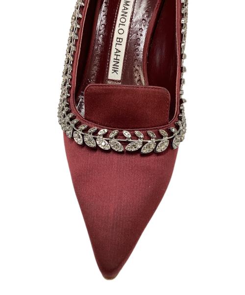Manolo Blahnik（マノロ ブラニク）Manolo Blahnik (マノロ ブラニク) ヒールパンプス ボルドー サイズ:35の古着・服飾アイテム