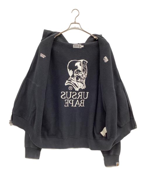 URSUS BAPE（アーサスベイプ）URSUS BAPE (アーサスベイプ) ジップパーカー ブラック サイズ:XLの古着・服飾アイテム