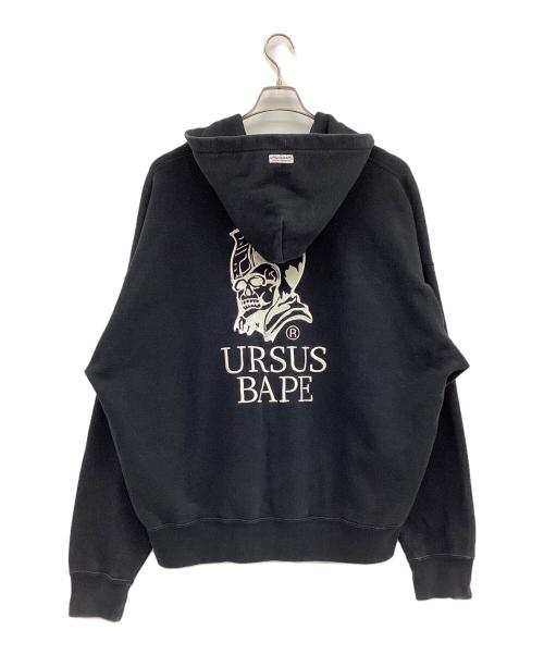 URSUS BAPE（アーサスベイプ）URSUS BAPE (アーサスベイプ) ジップパーカー ブラック サイズ:XLの古着・服飾アイテム