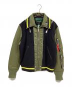 DIESELディーゼル）の古着「ボンバージャケット」｜ブラック×オリーブ