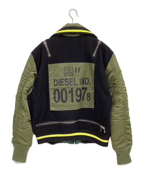 DIESEL（ディーゼル）DIESEL (ディーゼル) ボンバージャケット ブラック×オリーブ サイズ:Ⅿの古着・服飾アイテム