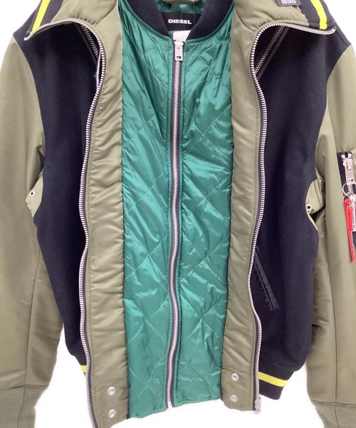 DIESEL（ディーゼル）DIESEL (ディーゼル) ボンバージャケット ブラック×オリーブ サイズ:Ⅿの古着・服飾アイテム
