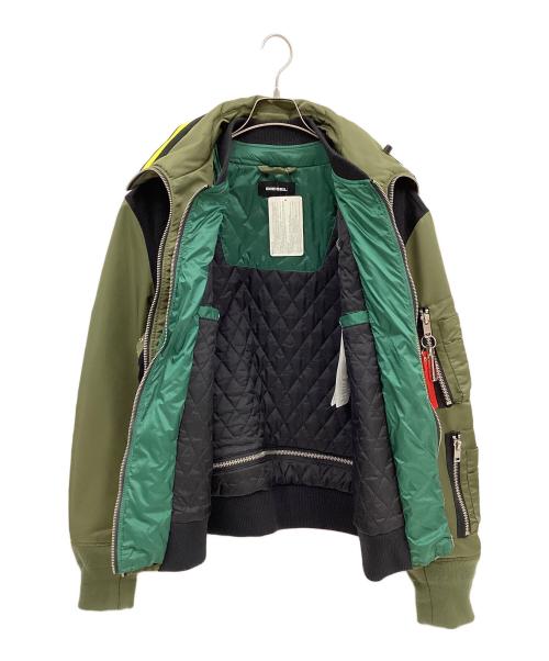 DIESEL（ディーゼル）DIESEL (ディーゼル) ボンバージャケット ブラック×オリーブ サイズ:Ⅿの古着・服飾アイテム