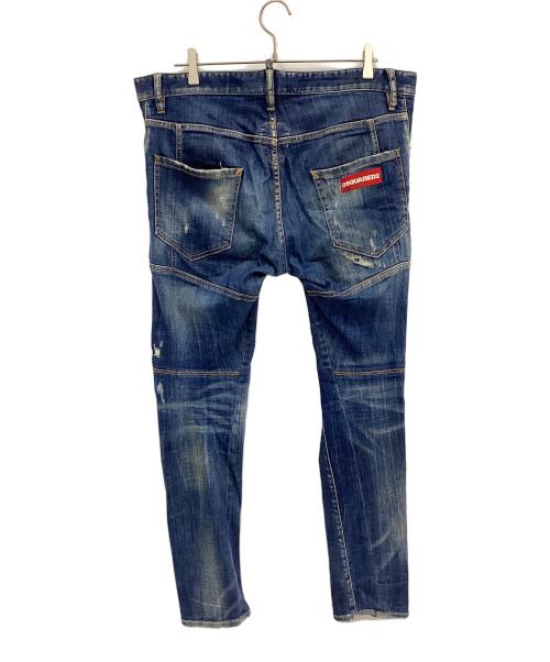 DSQUARED2（ディースクエアード）DSQUARED2 (ディースクエアード) ダメージ加工デニムパンツ インディゴ サイズ:48の古着・服飾アイテム
