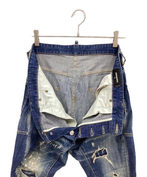 DSQUARED2（ディースクエアード）DSQUARED2 (ディースクエアード) ダメージ加工デニムパンツ インディゴ サイズ:48の古着・服飾アイテム