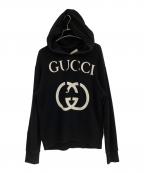 GUCCIグッチ）の古着「プルオーバーパーカー」｜ブラック×ホワイト