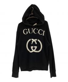 GUCCI（グッチ）の古着「プルオーバーパーカー」｜ブラック×ホワイト
