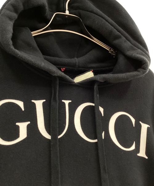 GUCCI（グッチ）GUCCI (グッチ) プルオーバーパーカー ブラック×ホワイト サイズ:Ｓの古着・服飾アイテム