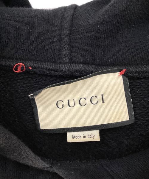 GUCCI（グッチ）GUCCI (グッチ) プルオーバーパーカー ブラック×ホワイト サイズ:Ｓの古着・服飾アイテム