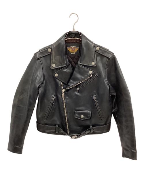 HARLEY-DAVIDSON（ハーレーダビッドソン）HARLEY-DAVIDSON (ハーレーダビッドソン) ダブルライダースジャケット ブラック サイズ:Ⅿの古着・服飾アイテム
