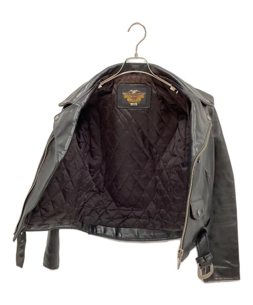 HARLEY-DAVIDSON（ハーレーダビッドソン）HARLEY-DAVIDSON (ハーレーダビッドソン) ダブルライダースジャケット ブラック サイズ:Ⅿの古着・服飾アイテム