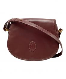 Cartier（カルティエ）の古着「カルティエ/マストライン/ショルダーバッグ」｜ボルドー×ゴールド