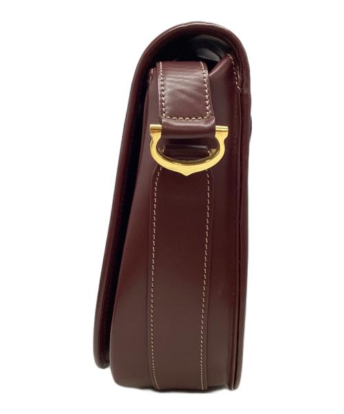 Cartier（カルティエ）Cartier (カルティエ) カルティエ/マストライン/ショルダーバッグ ボルドー×ゴールドの古着・服飾アイテム