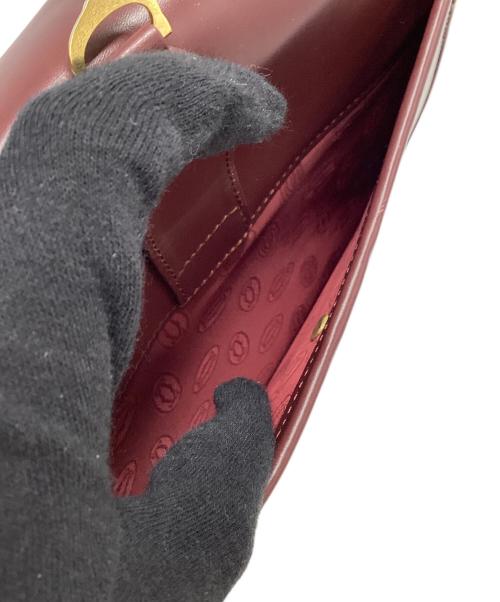 Cartier（カルティエ）Cartier (カルティエ) カルティエ/マストライン/ショルダーバッグ ボルドー×ゴールドの古着・服飾アイテム