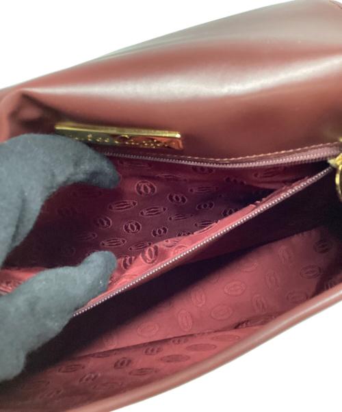 Cartier（カルティエ）Cartier (カルティエ) カルティエ/マストライン/ショルダーバッグ ボルドー×ゴールドの古着・服飾アイテム