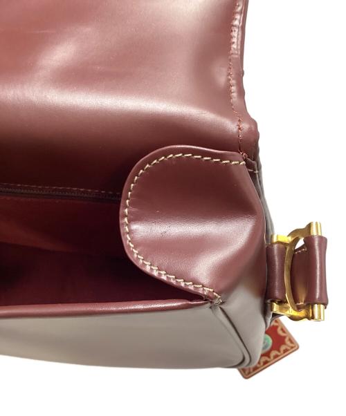 Cartier（カルティエ）Cartier (カルティエ) カルティエ/マストライン/ショルダーバッグ ボルドー×ゴールドの古着・服飾アイテム