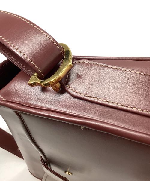 Cartier（カルティエ）Cartier (カルティエ) カルティエ/マストライン/ショルダーバッグ ボルドー×ゴールドの古着・服飾アイテム
