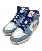 NIKEナイキ）の古着「Air Jordan 1 Mid White/University Blue/Grey」｜ブルー×ホワイト