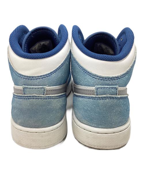 NIKE（ナイキ）NIKE (ナイキ) Air Jordan 1 Mid White/University Blue/Grey ブルー×ホワイト サイズ:24㎝の古着・服飾アイテム