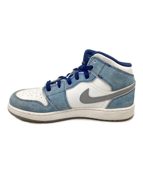 NIKE（ナイキ）NIKE (ナイキ) Air Jordan 1 Mid White/University Blue/Grey ブルー×ホワイト サイズ:24㎝の古着・服飾アイテム